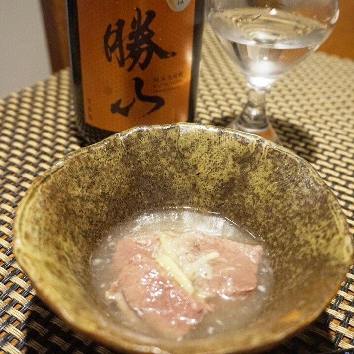 酔い出汁でます、鹿の霙生姜煮